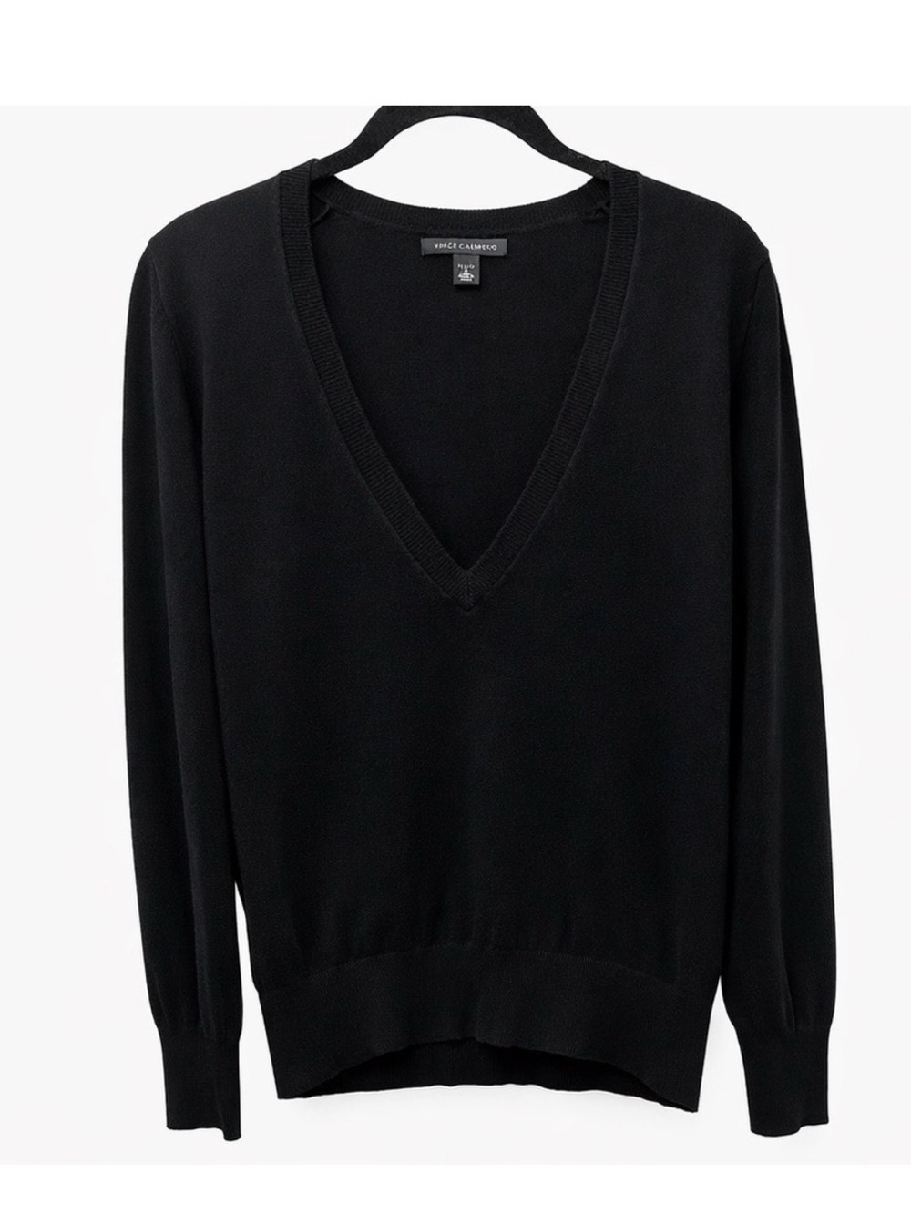 Banana Republic Black Cotton V Neck Lightweight Sweater Small